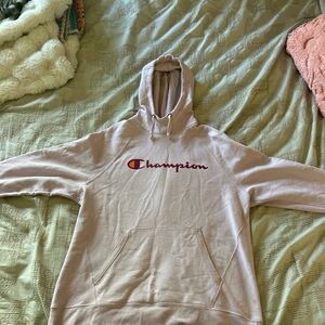 Champion Light Pink Hoodie with Logo